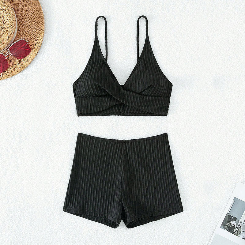 Damen Hochwertiges Zweiteiler Bikini-Set mit Wellenmuster Echo Archiv