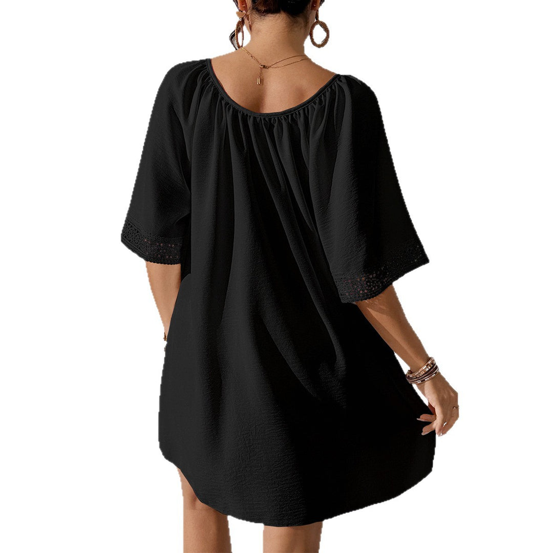 Damen luftiges Strandkleid mit verzierten Ärmeln Echo Archiv