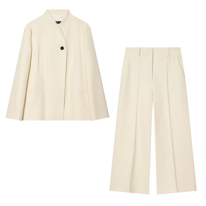 Damen Zweiteiliges Anzugs-Set mit Oversize-Longblazer und High-Waist Bundfaltenhose Echo Archiv