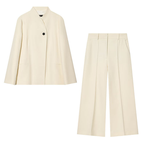 Damen Zweiteiliges Anzugs-Set mit Oversize-Longblazer und High-Waist Bundfaltenhose Echo Archiv