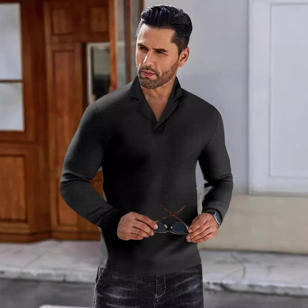 Herren schicker Pullover mit modernem Kragen Echoarchiv