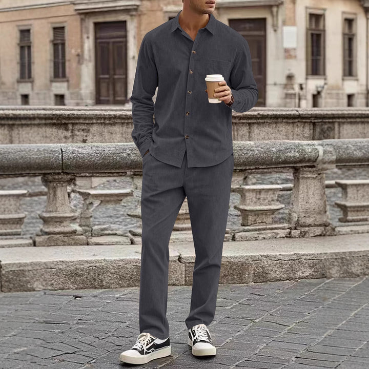 Herren elegantes Hemd und Chinohose Set Echoarchiv
