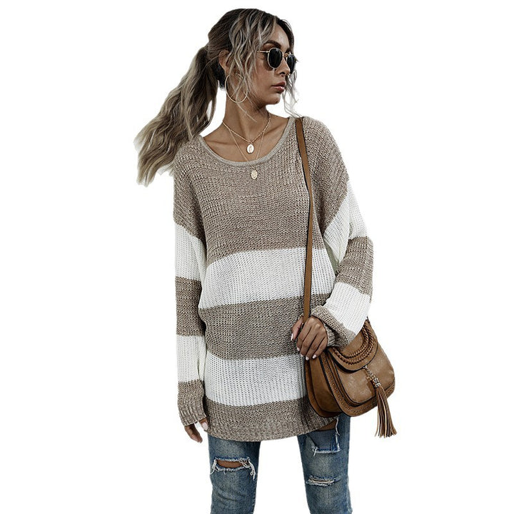 Damen Lässiger Strickpullover mit Blockstreifen Echo Archiv