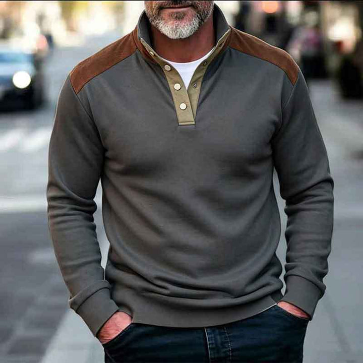 Herren Sportlicher Pullover mit Stehkragen Echo Archiv