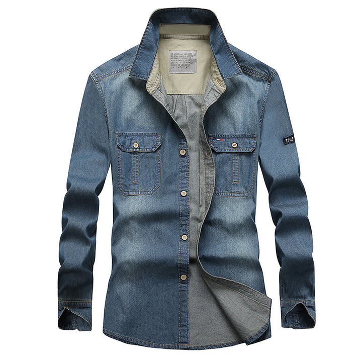 Herren Modisches Denim-Hemd mit Utility-Taschen Echo Archiv