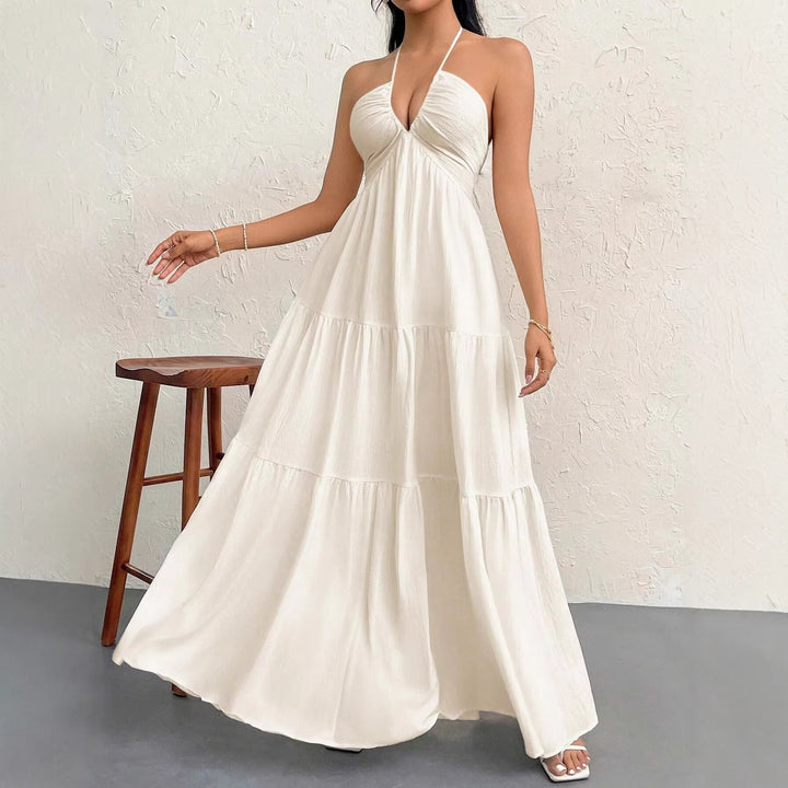 Damen Maxikleid mit tiefer Frontausschnitt und schwingendem Rock Echo Archiv