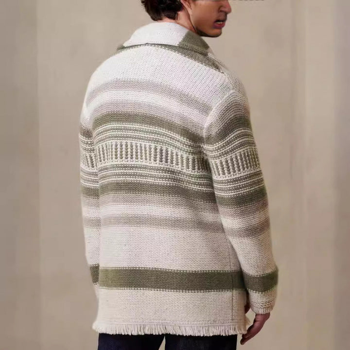 Herren Strickjacke mit modernem Muster und praktischen Taschen Echoarchiv