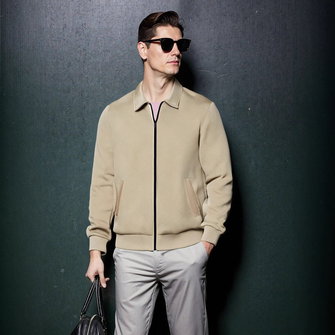 Herren sportliche Jacke mit strukturiertem Design und modernem Kragen Echoarchiv