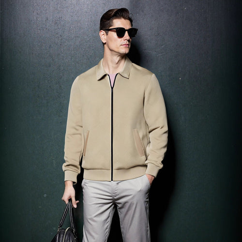 Herren sportliche Jacke mit strukturiertem Design und modernem Kragen Echoarchiv