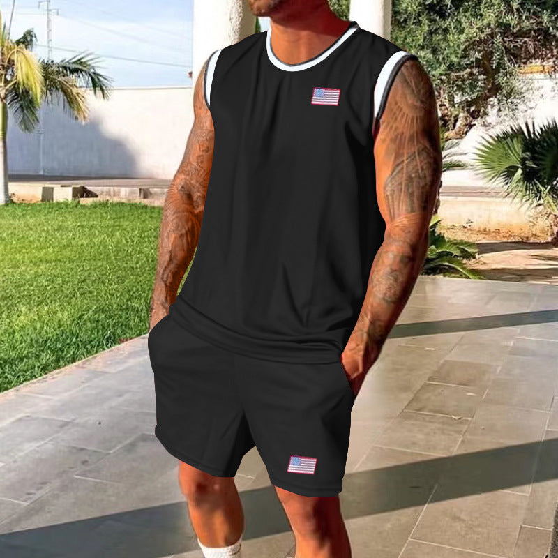 Herren Sportanzug mit ärmellosem Oberteil und Shorts Echoarchiv