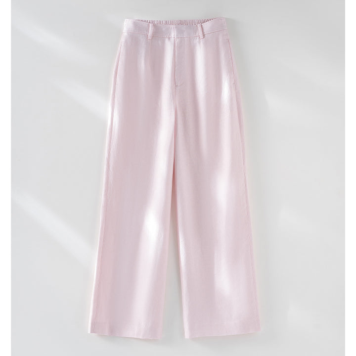 Damen Palazzo-Hose aus leichtem Leinenmix mit hohem Bund und Bügelfalte Echoarchiv