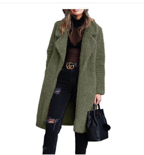 Damen Kuscheliger Teddy-Mantel mit großzügigem Schnitt und zwei praktischen Taschen Echoarchiv
