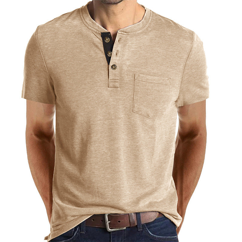Herren T-Shirt mit strukturiertem Kragen und Brusttasche Echoarchiv