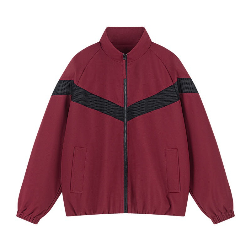 Unisex Leichte Trainingsjacke im Retro-Sportstil mit V-förmigem Reflektoreinsatz Echoarchiv