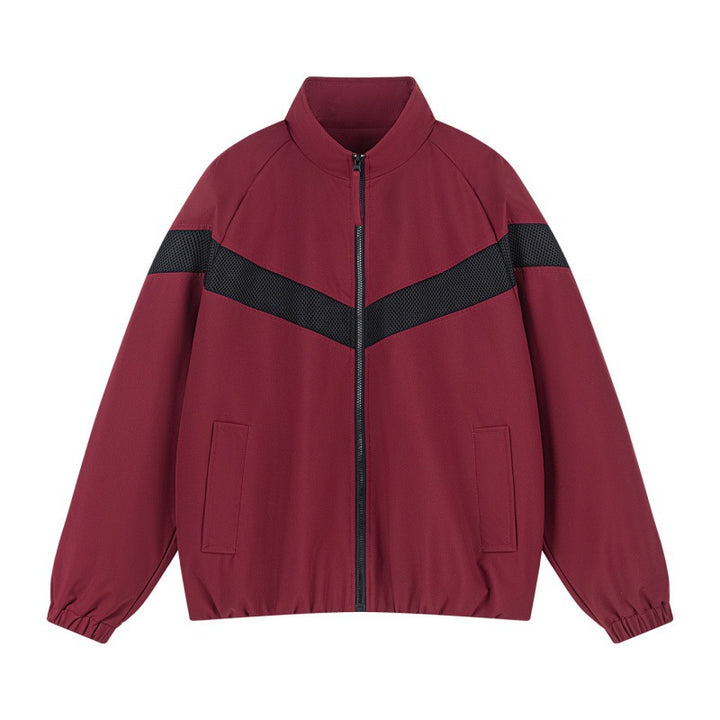 Unisex Leichte Trainingsjacke im Retro-Sportstil mit V-förmigem Reflektoreinsatz Echoarchiv