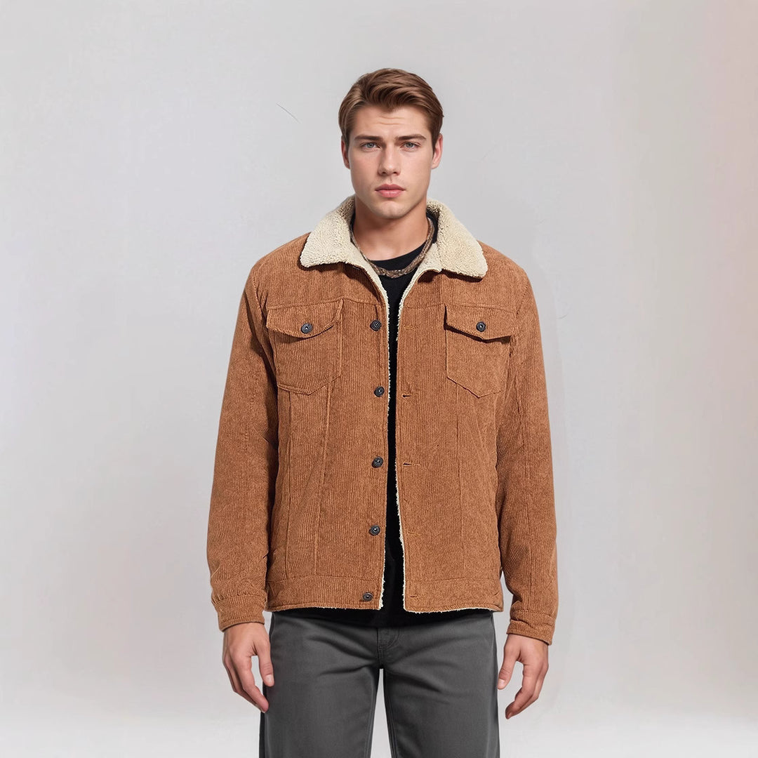 Herren kuschelige Cord-Jacke mit warmem Futter Echoarchiv