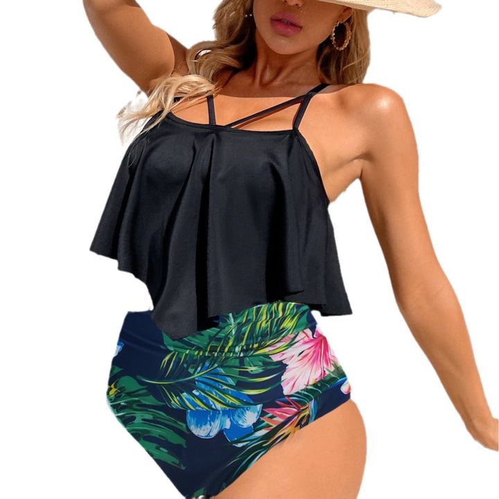 Damen Hochtailliertes Bikini-Set mit asymmetrischem Oberteil Echo Archiv