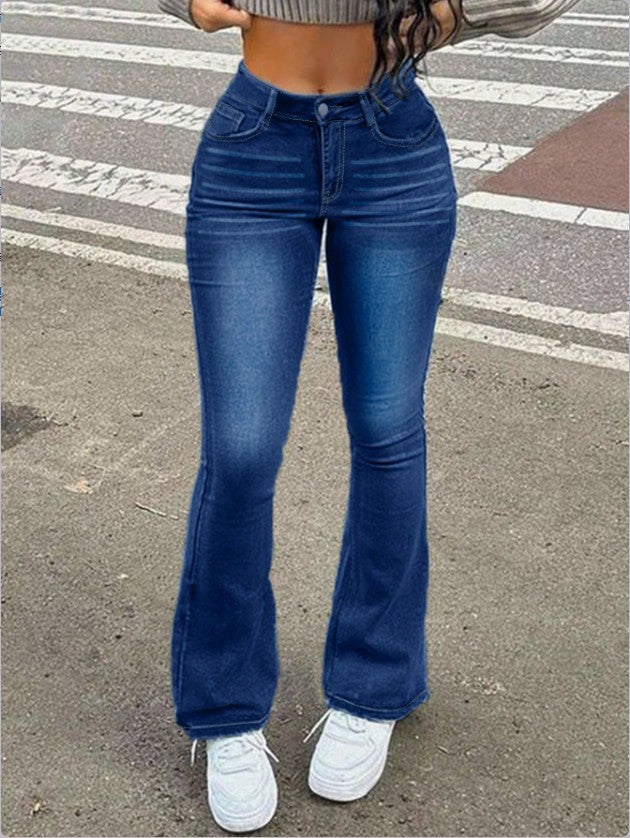 Damen hochtaillierte Bootcut-Jeans mit sculptendem Hüftbund Echo Archiv