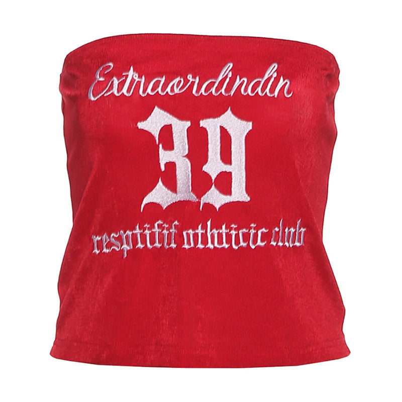 Damen Crop-Top mit kreativem Schriftzug Echo Archiv