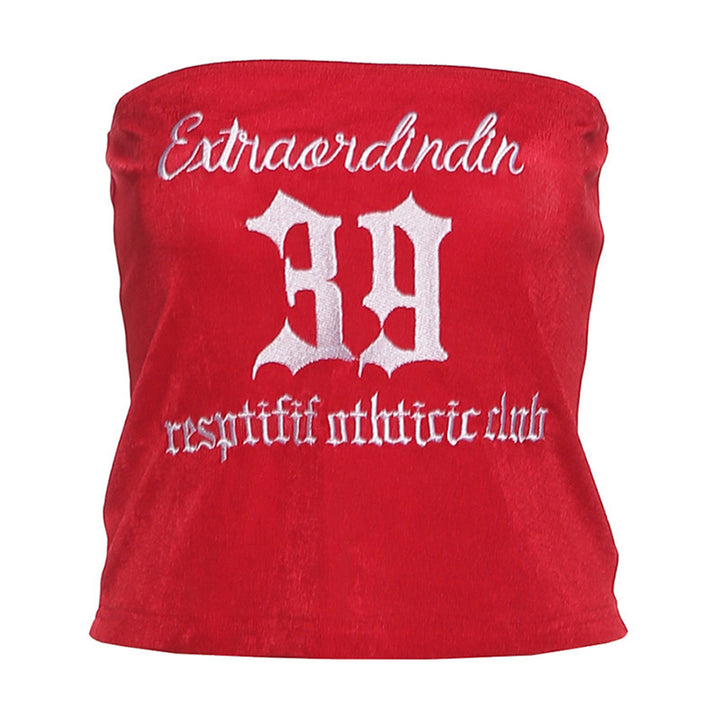 Damen Crop-Top mit kreativem Schriftzug Echo Archiv