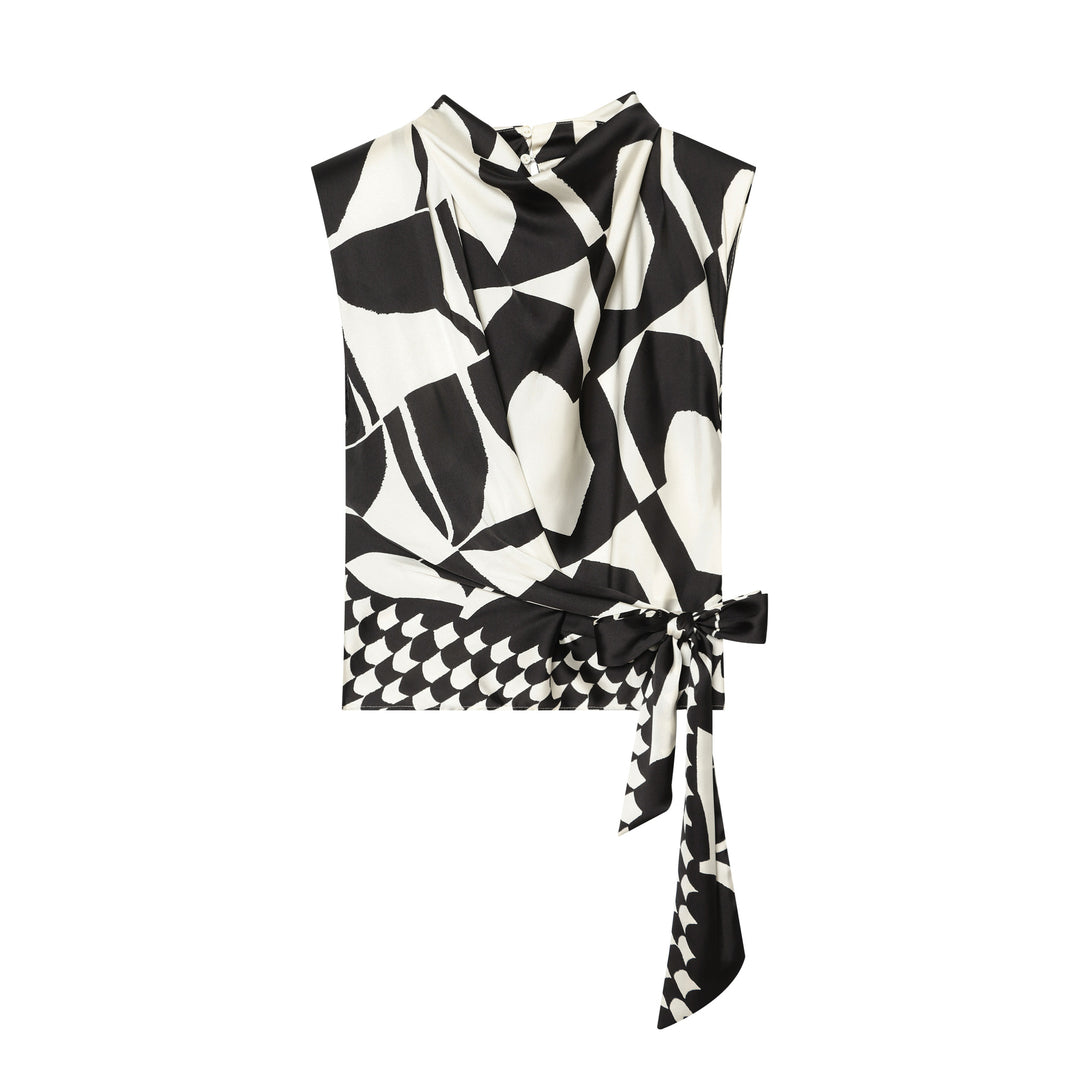 Damen Weite Palazzohose mit grafischem Allover‑Print und hoher Bundpassform Echo Archiv