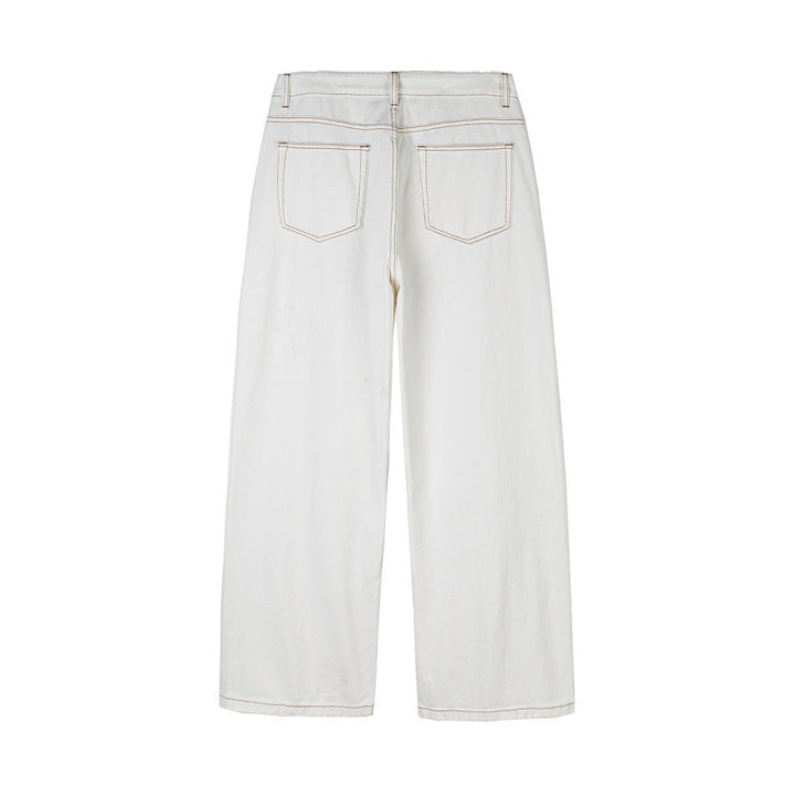 Damen Weite High-Waist Culotte-Jeans mit sichtbaren Kontrastnähten Echo Archiv