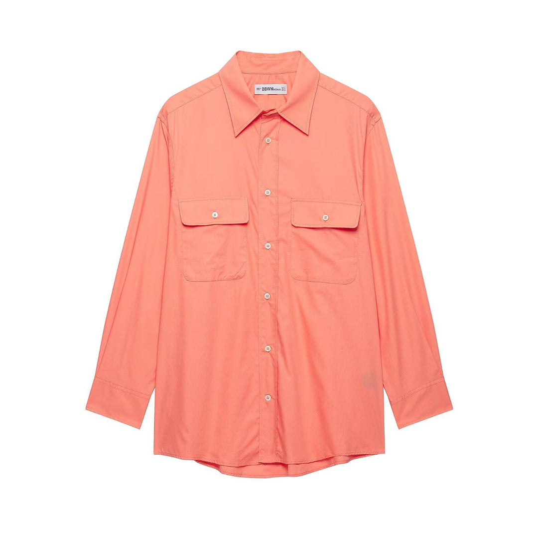 Damen Oversize Hemdbluse im Utility‑Stil mit aufgesetzten Pattentaschen Echo Archiv