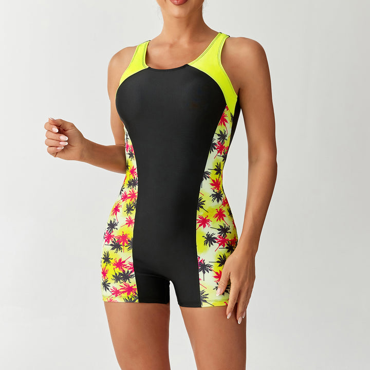 Damen Sportlicher Badeanzug mit lebhaftem Palmen-Design Echo Archiv