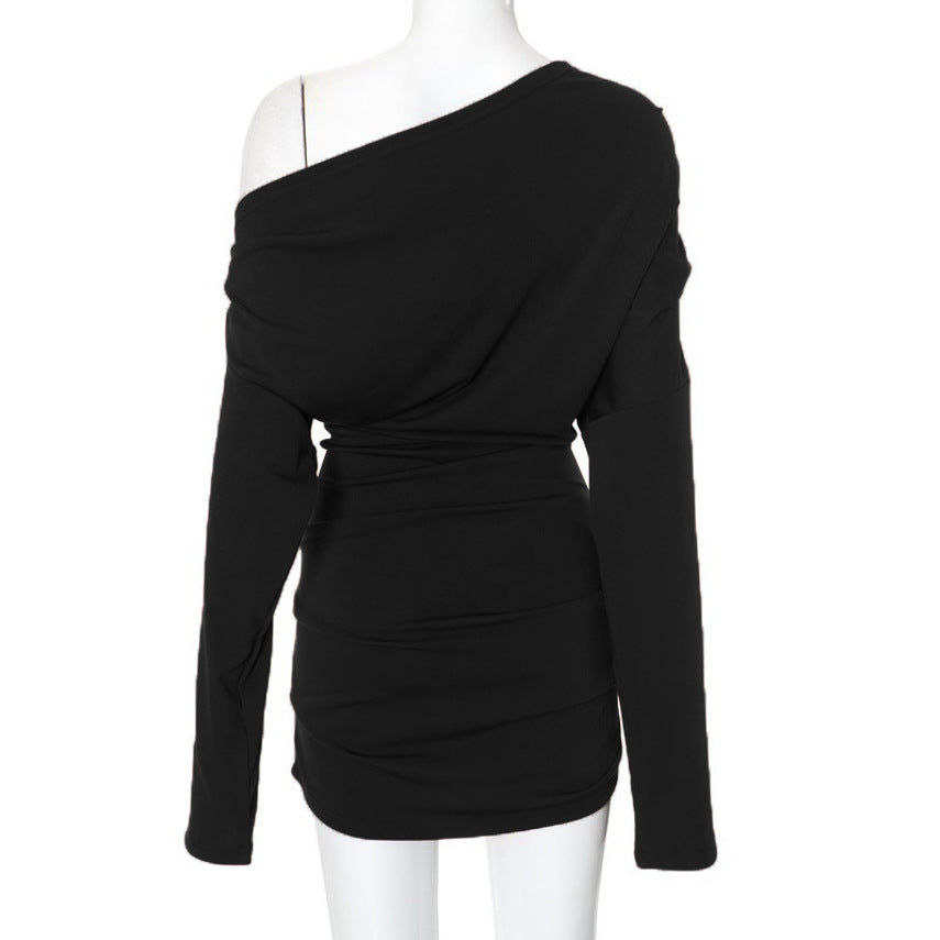 Damen Longsleeve Oberteil mit asymmetrischem Ausschnitt und raffiniertem Drapierungseffekt Echo Archiv