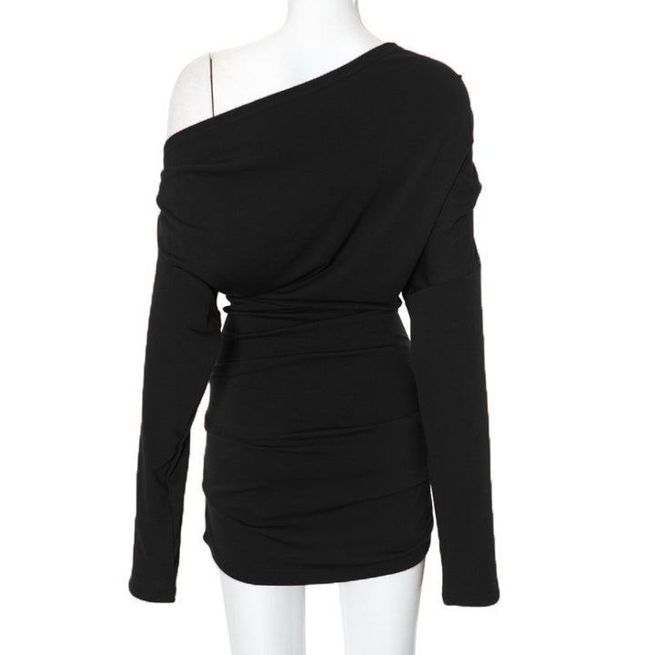 Damen Longsleeve Oberteil mit asymmetrischem Ausschnitt und raffiniertem Drapierungseffekt Echo Archiv