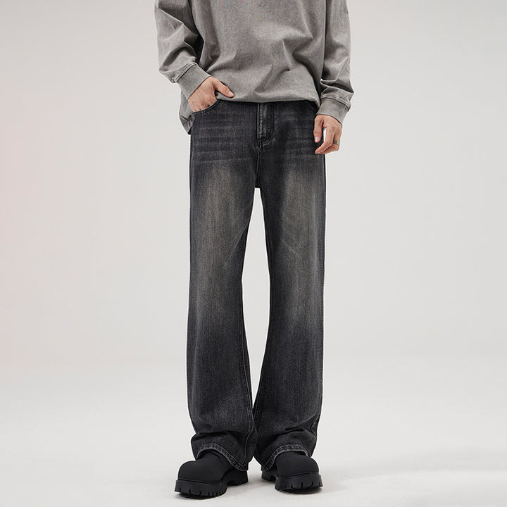 Herren Relaxed-Straight Denim-Jeans mit extra langem Saum und Vintage-Finish Echo Archiv