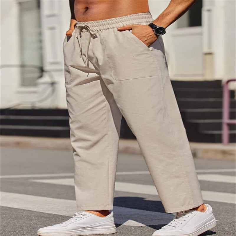 Herren Freizeithose aus leichtem, atmungsaktivem Material mit elastischem Bund und praktischen Taschen Echoarchiv