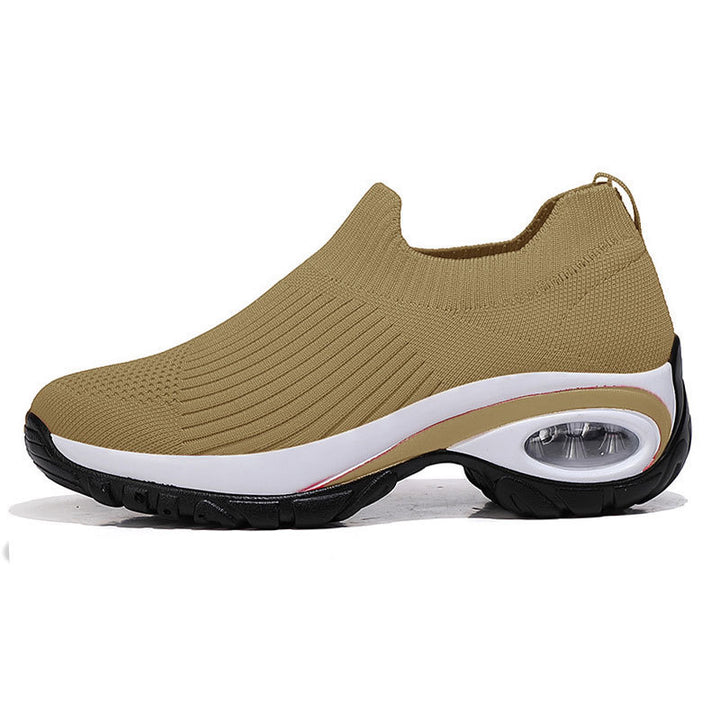 Damen Strick-Sockensneaker mit Luftpolster-Keilsohle Echoarchiv
