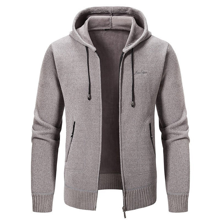 Herren nan warme Strickoptik-Zipjacke mit Teddyfutter, Kapuze und verdeckten Reißverschlusstaschen Echo Archiv