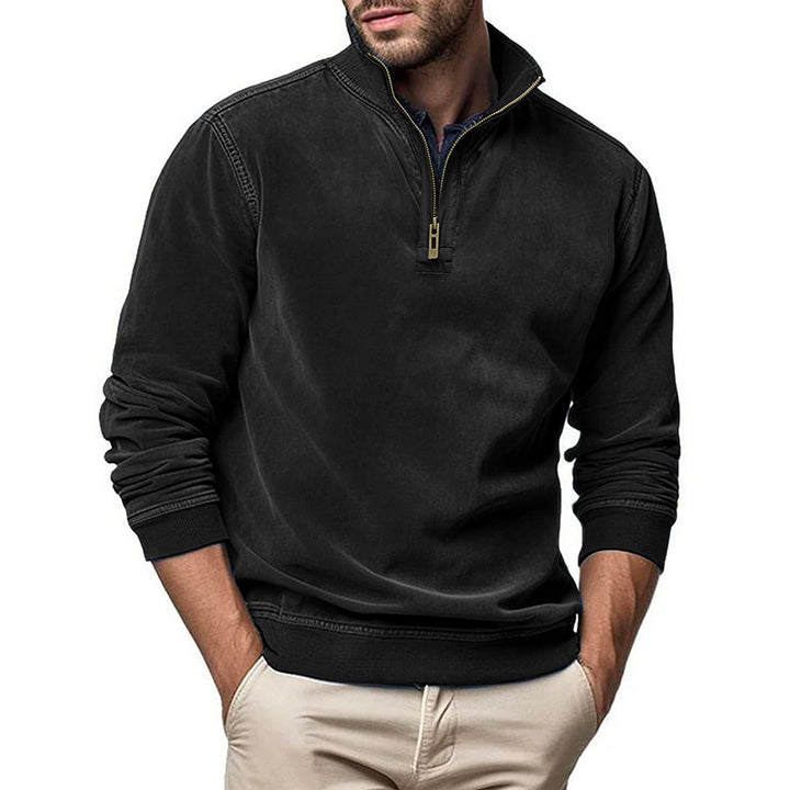 Herren sportlicher Pullover mit halbem Reißverschluss Echoarchiv