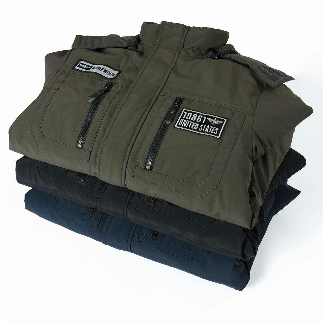 Herren Winddichter Fieldparka mit Teddyfleece‑Innenfutter, Multifunktionalen Cargo‑Taschen und Kapuze Echo Archiv