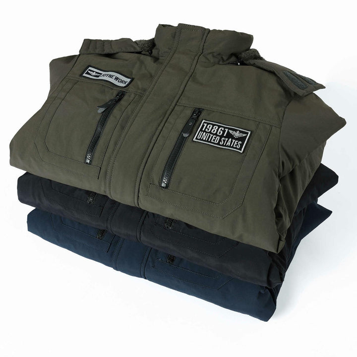 Herren Winddichter Fieldparka mit Teddyfleece‑Innenfutter, Multifunktionalen Cargo‑Taschen und Kapuze Echo Archiv