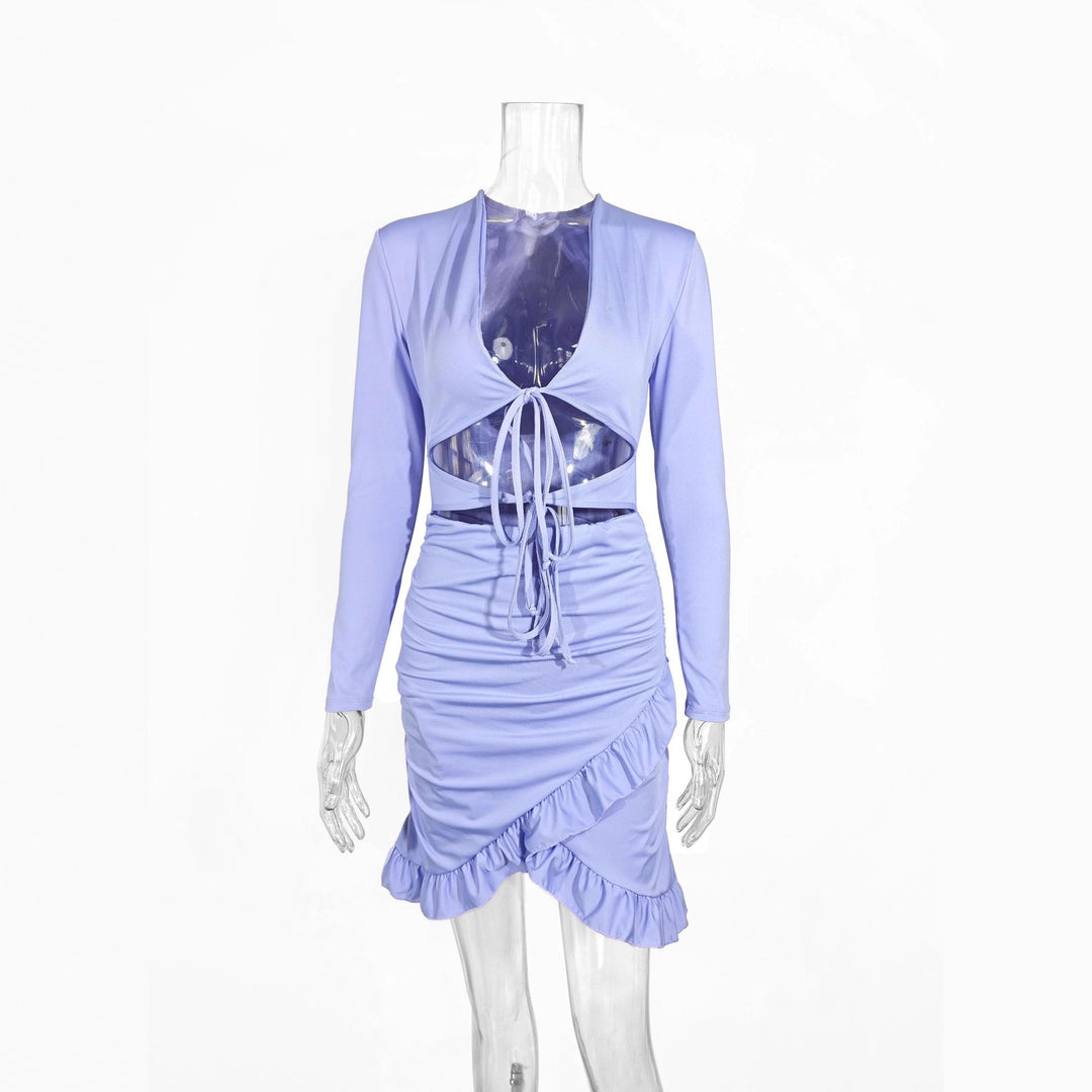 Damen Crop-Top und Rock-Set mit tiefem Ausschnitt und Rüschendetails Echo Archiv
