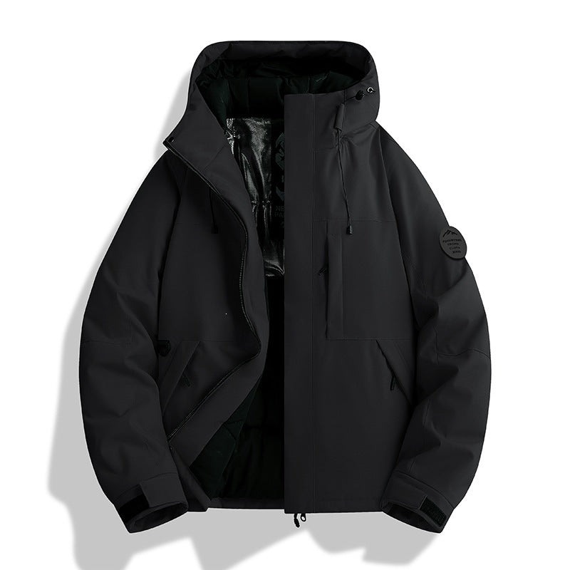 Damen Wattierte Winterjacke mit Kapuze, wasserabweisend und winddicht Echoarchiv