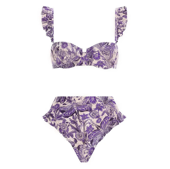 Damen Bikiniset mit schickem Wickelrock und verspieltem Rüschendesign Echo Archiv