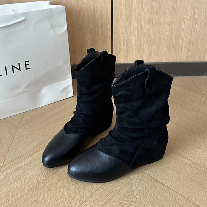 Damen Modische Stiefeletten mit schickem Falten-Design Echo Archiv