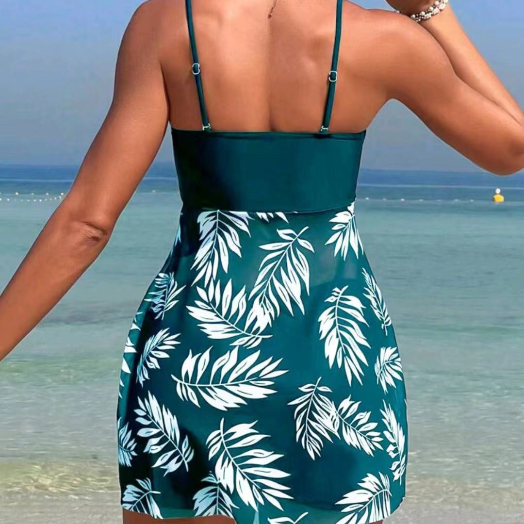 Damen Tankini-Set mit floralem Oberteil und sportlicher Shorts Echo Archiv