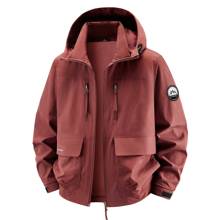 Herren Technische Kapuzen-Fieldjacke mit wasserabweisender Membran und Mehrfachtaschen Echo Archiv