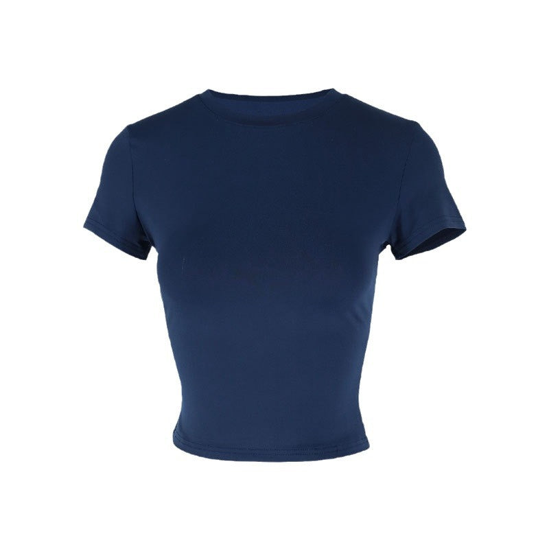 Damen figurbetontes Crop-Top mit Rundhalsausschnitt und elastischem Material Echo Archiv