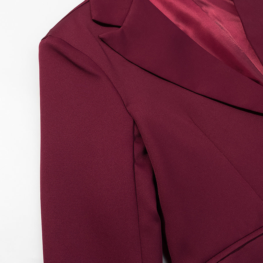 Damen Taillierter Ein-Knopf-Blazer mit softem Revers, gefütterter Innenseite und Pattentaschen Echo Archiv