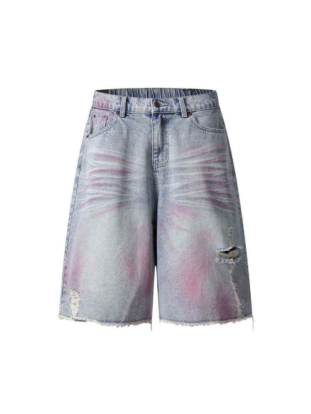 Damen Trendige Denim-Shorts mit einzigartigen Graffiti- und Destroyed-Details Echo Archiv