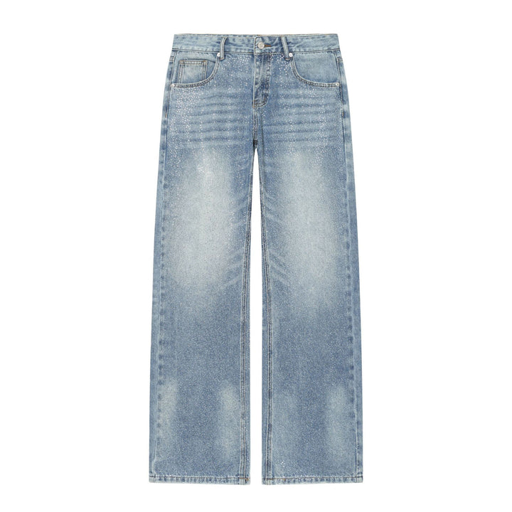 Damen nan weite zerrissene Jeans mit hoher Taille und Bindeband Echo Archiv