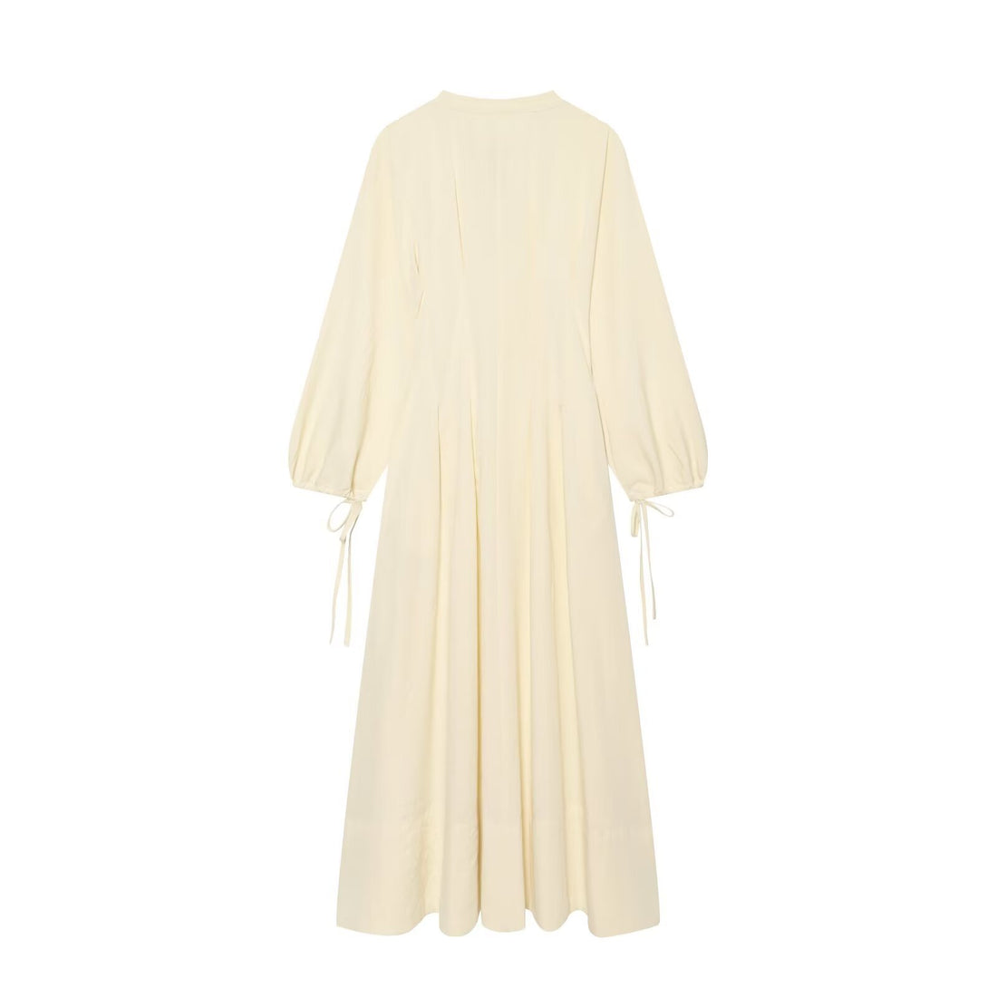 Damen Maxikleid mit Stehkragen, Bindeschal und Ballonärmeln Echo Archiv