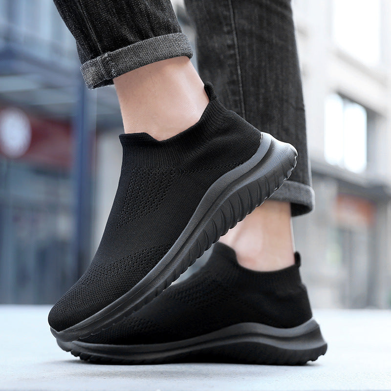 Unisex nan atmungsaktiver Strickslipper Sockenschuh mit elastischem Schaft und stoßdämpfender Sohle Echo Archiv
