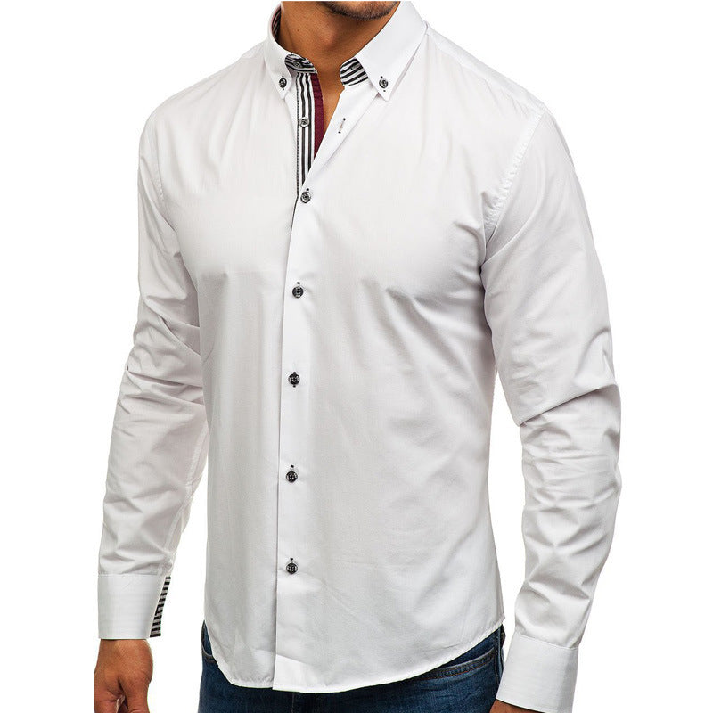 Herren Elegantes Slim-Fit Hemd mit Kentkragen Echoarchiv